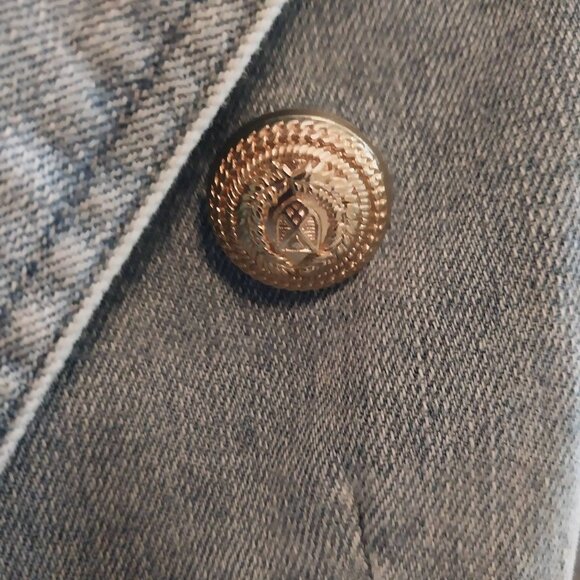 Boston Proper Puff-Sleeve Double-Breasted Denim Jacket - Picture 4 of 8